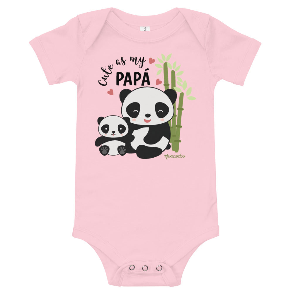 Cute As My Papa Panda Baby Bodysuit Onesie 100 Cotton Mexicandoo