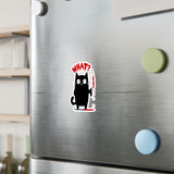 Funny Murderous Black Cat Holding a Bloody Knife Kiss-Cut Vinyl Decal