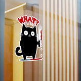 Funny Murderous Black Cat Holding a Bloody Knife Kiss-Cut Vinyl Decal