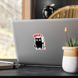 Funny Murderous Black Cat Holding a Bloody Knife Kiss-Cut Vinyl Decal